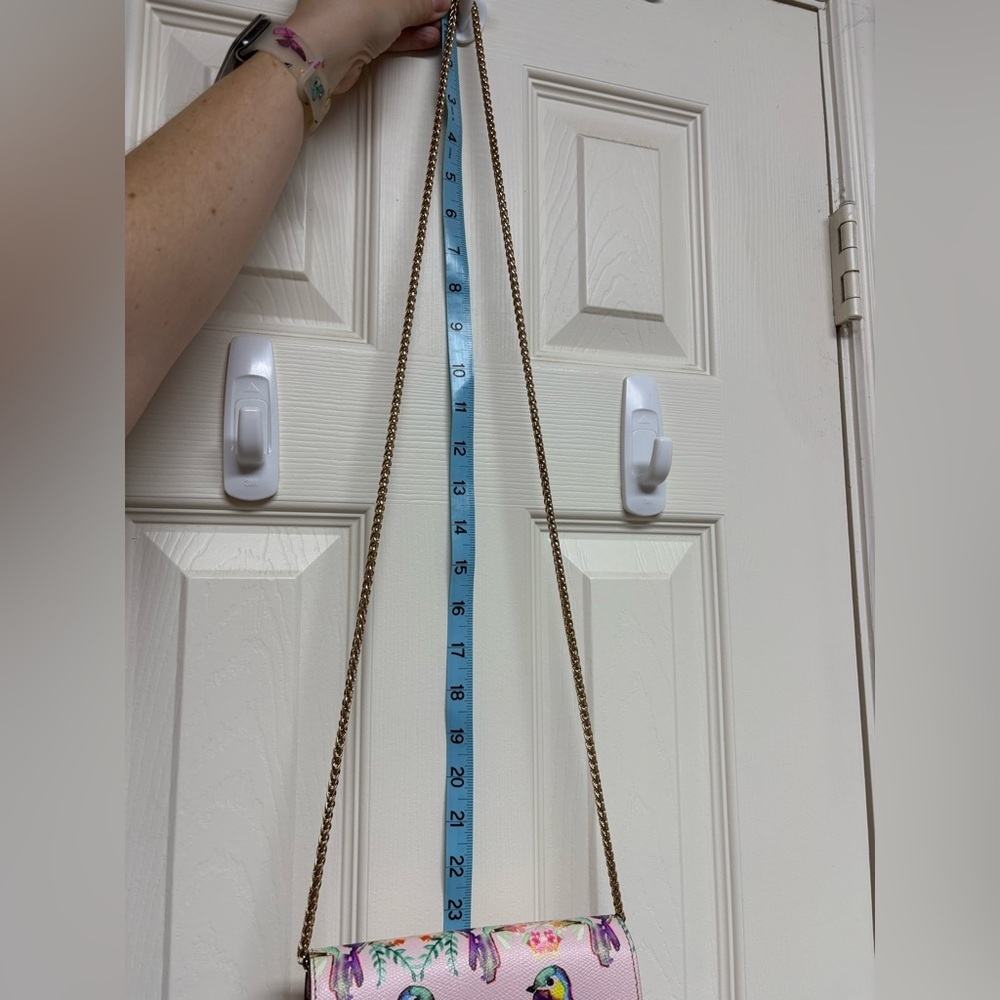 Furla Metropolis Mini Crossbody Bag womens authentic luxury pink gold floral EUC - Picture 7 of 17